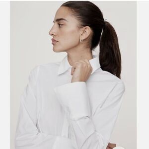 Banana Republic White Tailored Dress Shirt with French Cuffs S